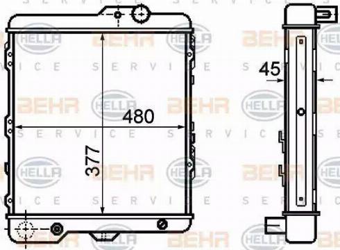 BEHR HELLA Service 8MK 376 714-711 - Radiators, Motora dzesēšanas sistēma autodraugiem.lv