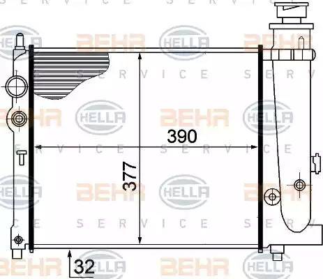 BEHR HELLA Service 8MK 376 715-391 - Radiators, Motora dzesēšanas sistēma autodraugiem.lv