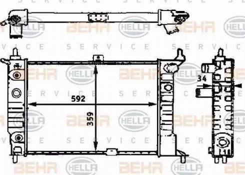 BEHR HELLA Service 8MK 376 715-311 - Radiators, Motora dzesēšanas sistēma autodraugiem.lv