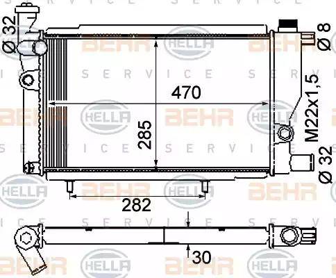 BEHR HELLA Service 8MK 376 715-384 - Radiators, Motora dzesēšanas sistēma autodraugiem.lv