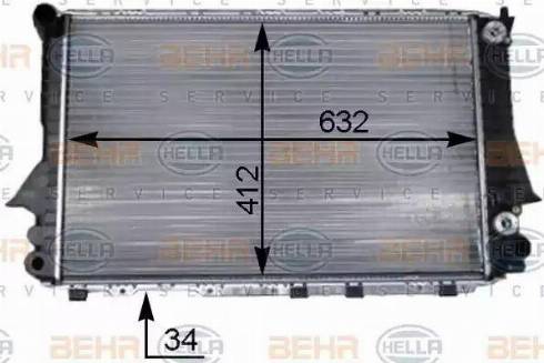 BEHR HELLA Service 8MK 376 715-264 - Radiators, Motora dzesēšanas sistēma autodraugiem.lv