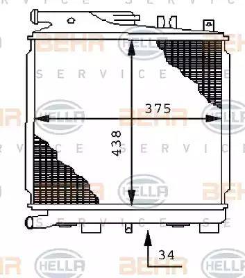 BEHR HELLA Service 8MK 376 710-741 - Radiators, Motora dzesēšanas sistēma autodraugiem.lv