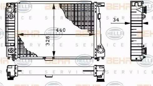 BEHR HELLA Service 8MK 376 711-421 - Radiators, Motora dzesēšanas sistēma autodraugiem.lv