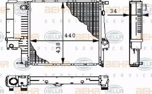 BEHR HELLA Service 8MK 376 711-571 - Radiators, Motora dzesēšanas sistēma autodraugiem.lv