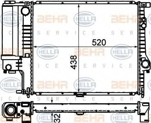 BEHR HELLA Service 8MK 376 711-134 - Radiators, Motora dzesēšanas sistēma autodraugiem.lv