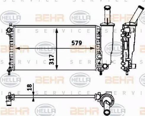 BEHR HELLA Service 8MK 376 718-581 - Radiators, Motora dzesēšanas sistēma autodraugiem.lv