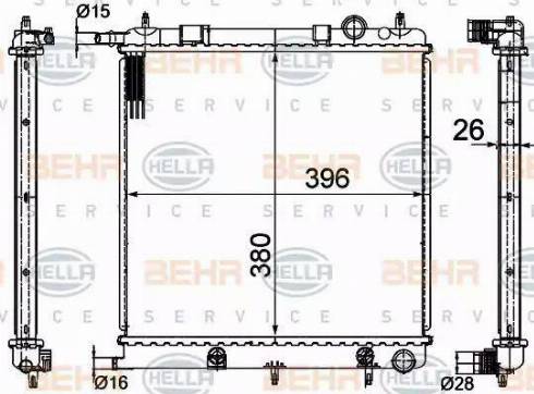 BEHR HELLA Service 8MK 376 718-621 - Radiators, Motora dzesēšanas sistēma autodraugiem.lv