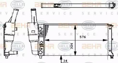 BEHR HELLA Service 8MK 376 713-541 - Radiators, Motora dzesēšanas sistēma autodraugiem.lv