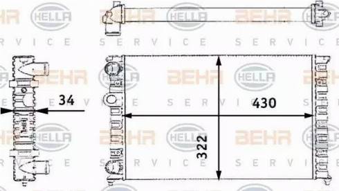 BEHR HELLA Service 8MK 376 713-744 - Radiators, Motora dzesēšanas sistēma autodraugiem.lv