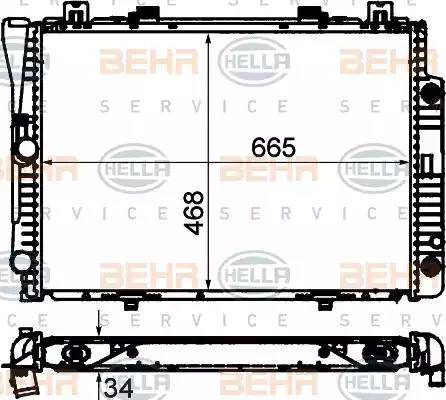 BEHR HELLA Service 8MK 376 712-204 - Radiators, Motora dzesēšanas sistēma autodraugiem.lv