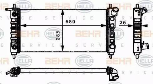 BEHR HELLA Service 8MK 376 712-711 - Radiators, Motora dzesēšanas sistēma autodraugiem.lv