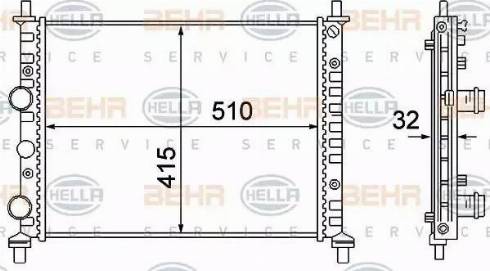 BEHR HELLA Service 8MK 376 781-101 - Radiators, Motora dzesēšanas sistēma autodraugiem.lv