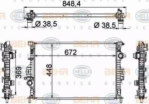 BEHR HELLA Service 8MK 376 787-121 - Radiators, Motora dzesēšanas sistēma autodraugiem.lv