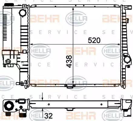 BEHR HELLA Service 8MK 376 735-351 - Radiators, Motora dzesēšanas sistēma autodraugiem.lv