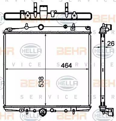 BEHR HELLA Service 8MK 376 735-311 - Radiators, Motora dzesēšanas sistēma autodraugiem.lv