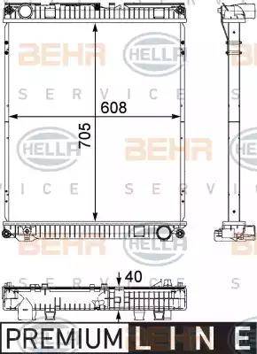 BEHR HELLA Service 8MK 376 730-621 - Radiators, Motora dzesēšanas sistēma autodraugiem.lv
