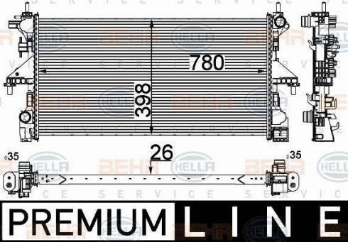 BEHR HELLA Service 8MK 376 733-561 - Radiators, Motora dzesēšanas sistēma autodraugiem.lv