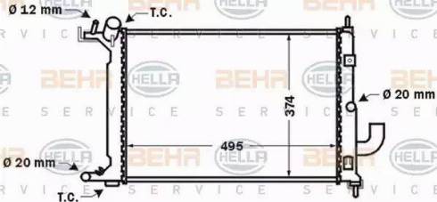 BEHR HELLA Service 8MK 376 726-531 - Radiators, Motora dzesēšanas sistēma autodraugiem.lv