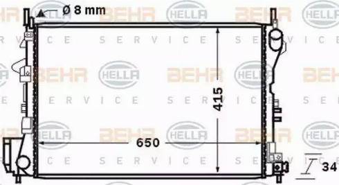 BEHR HELLA Service 8MK 376 726-751 - Radiators, Motora dzesēšanas sistēma autodraugiem.lv