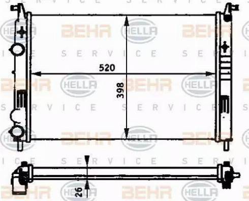 BEHR HELLA Service 8MK 376 720-581 - Radiators, Motora dzesēšanas sistēma autodraugiem.lv