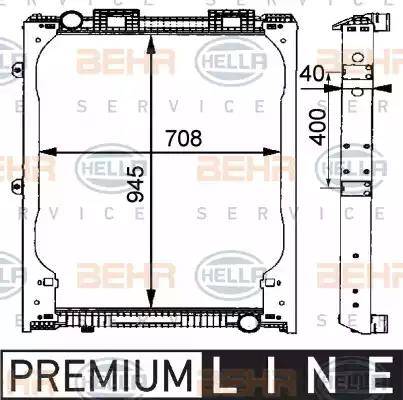 BEHR HELLA Service 8MK 376 721-481 - Radiators, Motora dzesēšanas sistēma autodraugiem.lv