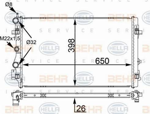 BEHR HELLA Service 8MK 376 775-594 - Radiators, Motora dzesēšanas sistēma autodraugiem.lv