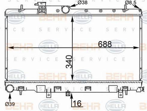 BEHR HELLA Service 8MK 376 775-604 - Radiators, Motora dzesēšanas sistēma autodraugiem.lv