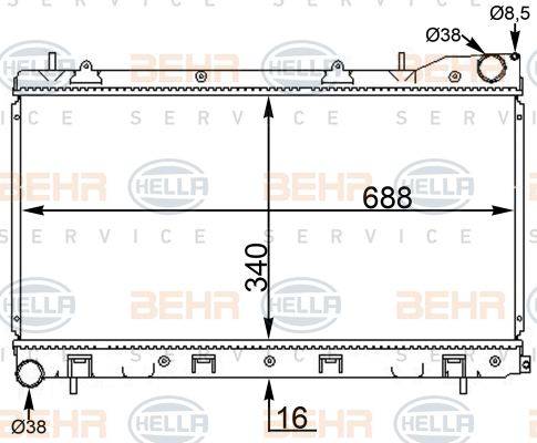 BEHR HELLA Service 8MK 376 775-614 - Radiators, Motora dzesēšanas sistēma autodraugiem.lv