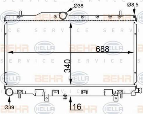 BEHR HELLA Service 8MK 376 775-634 - Radiators, Motora dzesēšanas sistēma autodraugiem.lv