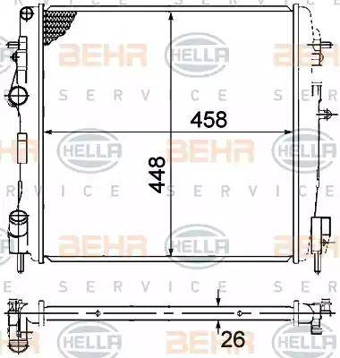 BEHR HELLA Service 8MK 376 771-791 - Radiators, Motora dzesēšanas sistēma autodraugiem.lv