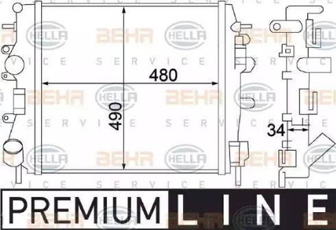 BEHR HELLA Service 8MK 376 772-001 - Radiators, Motora dzesēšanas sistēma autodraugiem.lv