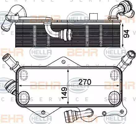 BEHR HELLA Service 8MO 376 908-061 - Eļļas radiators, Automātiskā pārnesumkārba autodraugiem.lv