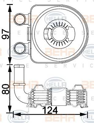 BEHR HELLA Service 8MO 376 797-091 - Eļļas radiators, Motoreļļa autodraugiem.lv