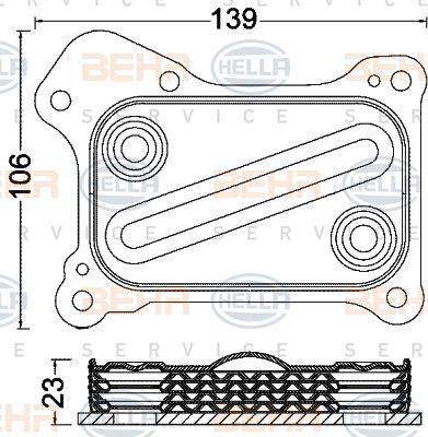 BEHR HELLA Service 8MO 376 797-061 - Eļļas radiators, Motoreļļa autodraugiem.lv