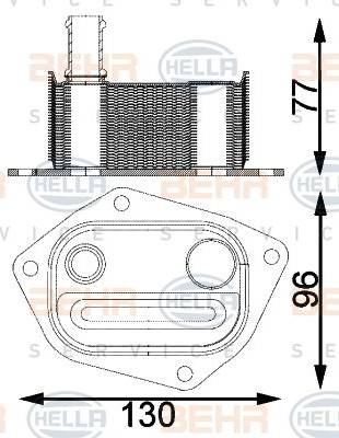 BEHR HELLA Service 8MO 376 797-141 - Eļļas radiators, Motoreļļa autodraugiem.lv