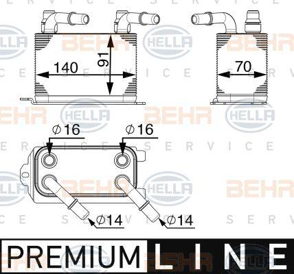 BEHR HELLA Service 8MO 376 745-531 - Eļļas radiators, Motoreļļa autodraugiem.lv