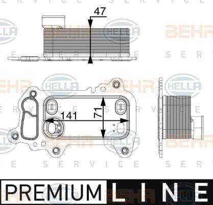 BEHR HELLA Service 8MO 376 747-421 - Eļļas radiators, Motoreļļa autodraugiem.lv