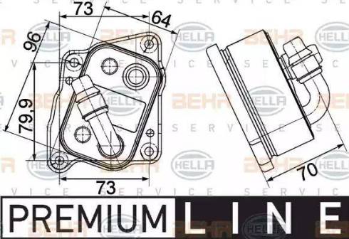 BEHR HELLA Service 8MO 376 755-491 - Eļļas radiators, Motoreļļa autodraugiem.lv