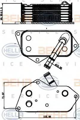 BEHR HELLA Service 8MO 376 714-801 - Eļļas radiators, Motoreļļa autodraugiem.lv