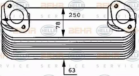 BEHR HELLA Service 8MO 376 725-011 - Eļļas radiators, Motoreļļa autodraugiem.lv