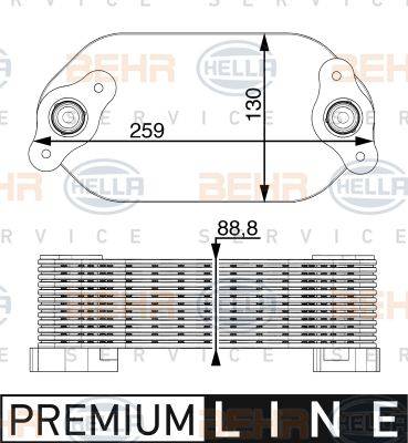 BEHR HELLA Service 8MO 376 779-341 - Eļļas radiators, Motoreļļa autodraugiem.lv