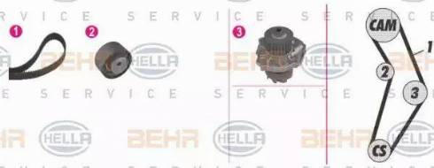BEHR HELLA Service 8MP 376 810-881 - Ūdenssūknis + Zobsiksnas komplekts autodraugiem.lv
