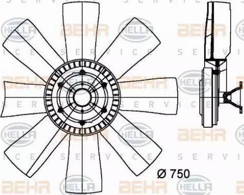 BEHR HELLA Service 8MV 376 727-151 - Ventilators, Motora dzesēšanas sistēma autodraugiem.lv