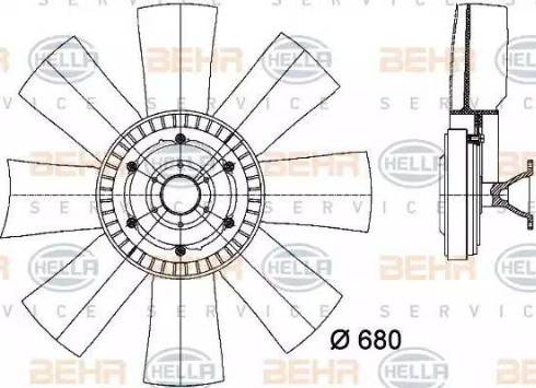 BEHR HELLA Service 8MV 376 727-171 - Ventilators, Motora dzesēšanas sistēma autodraugiem.lv