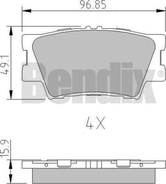 BENDIX 510496 - Bremžu uzliku kompl., Disku bremzes autodraugiem.lv