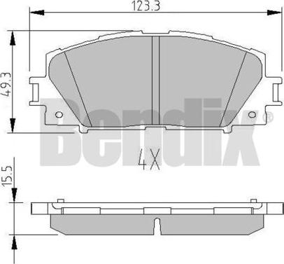 BENDIX 510645 - Bremžu uzliku kompl., Disku bremzes autodraugiem.lv