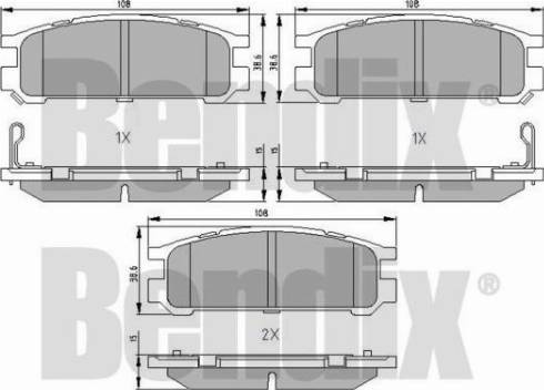 BENDIX 510144 - Bremžu uzliku kompl., Disku bremzes autodraugiem.lv