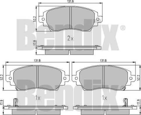 BENDIX 510835 - Bremžu uzliku kompl., Disku bremzes autodraugiem.lv