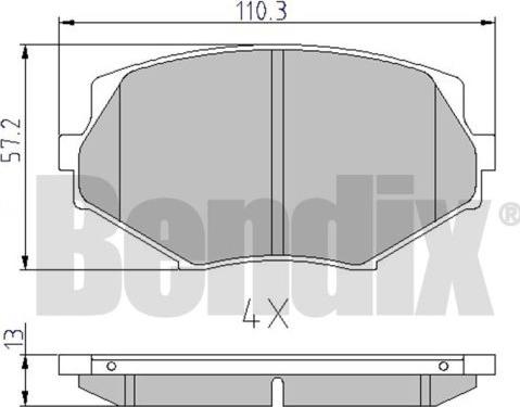 BENDIX 510298 - Bremžu uzliku kompl., Disku bremzes autodraugiem.lv