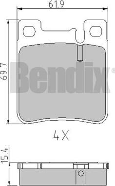 BENDIX 510278 - Bremžu uzliku kompl., Disku bremzes autodraugiem.lv